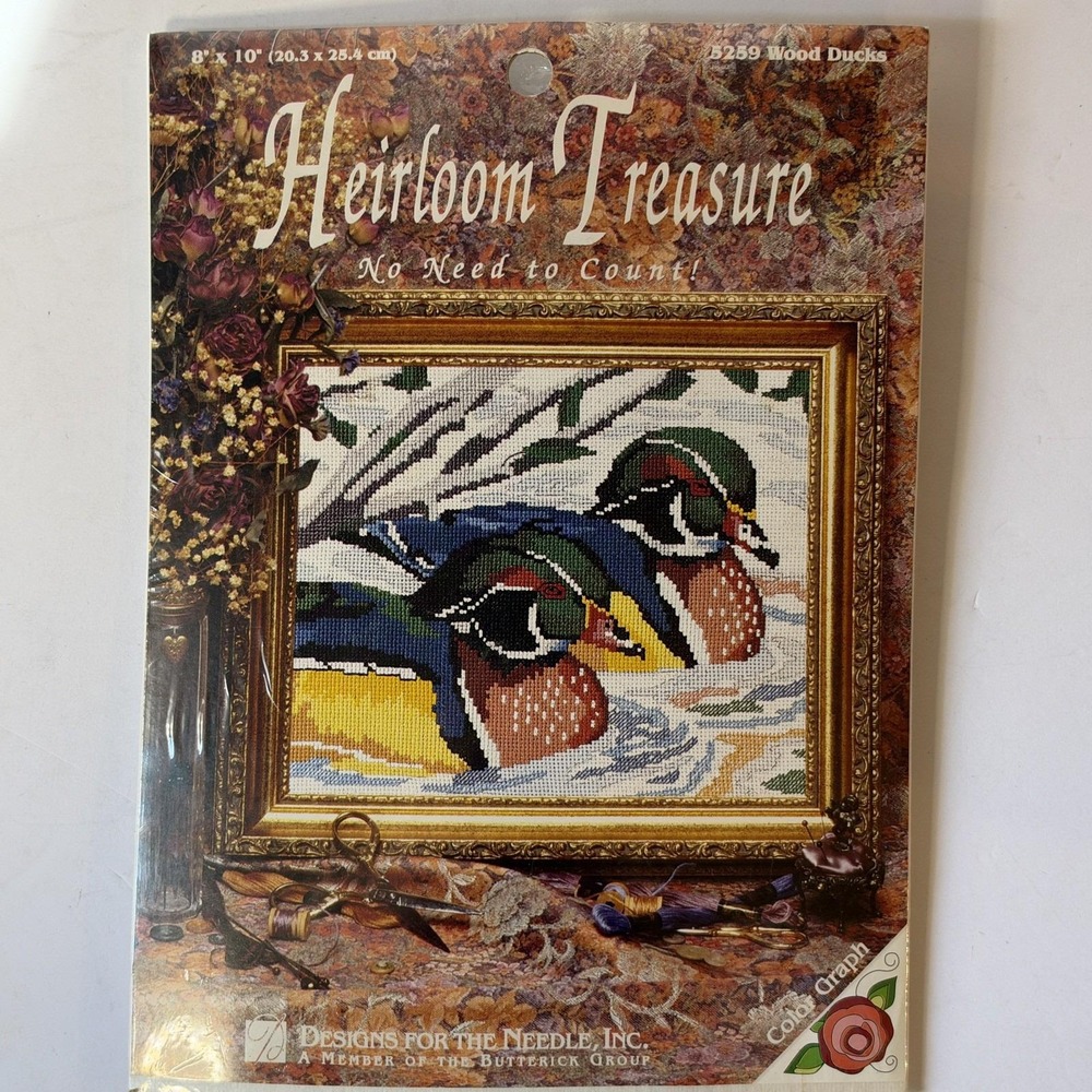 Heirloom Treasures 5259 Wood Ducks Counted Cross Stitch Kit 8x10 Lois Thompson